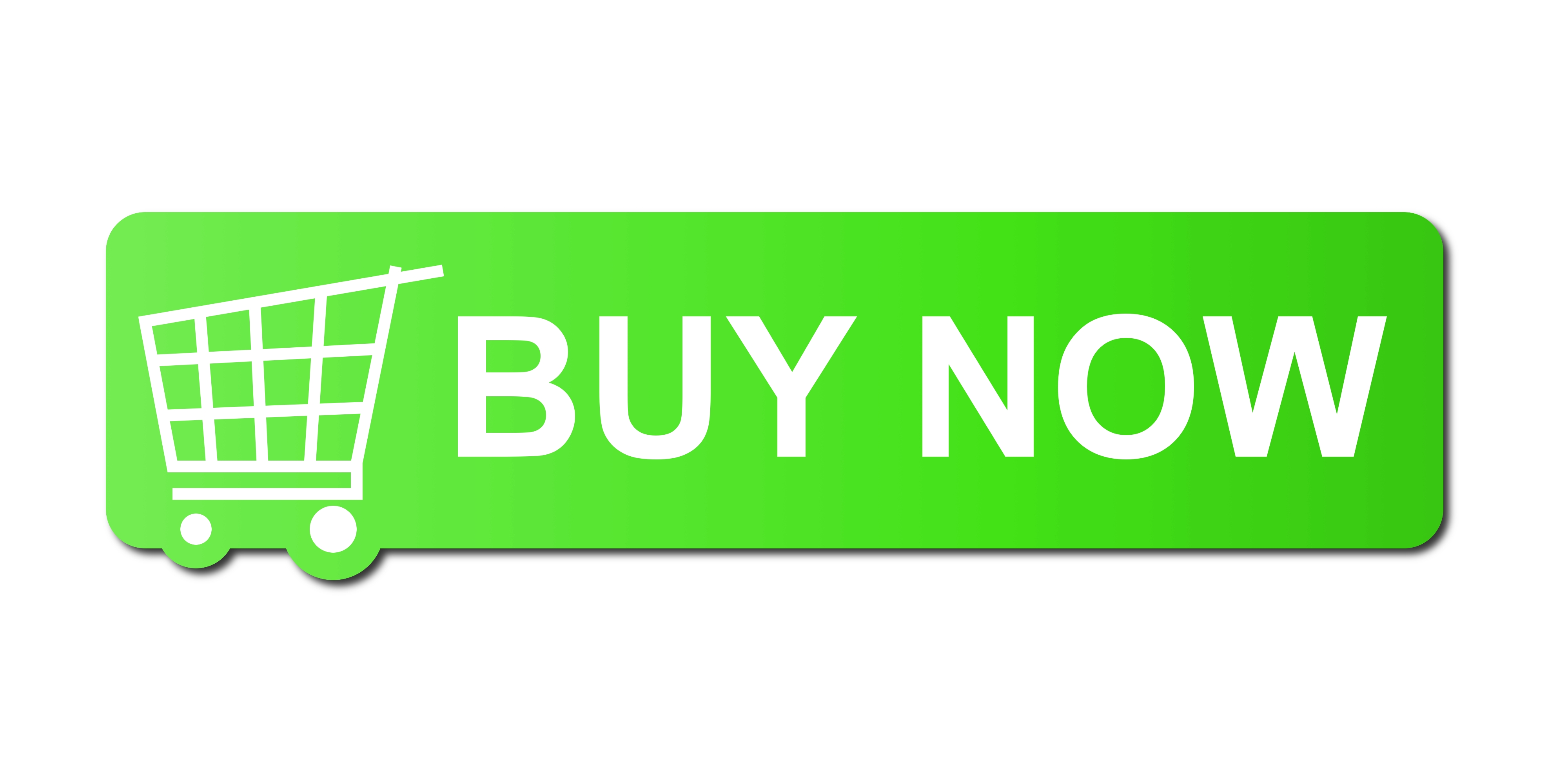 Buy now button with a shopping cart on white background.